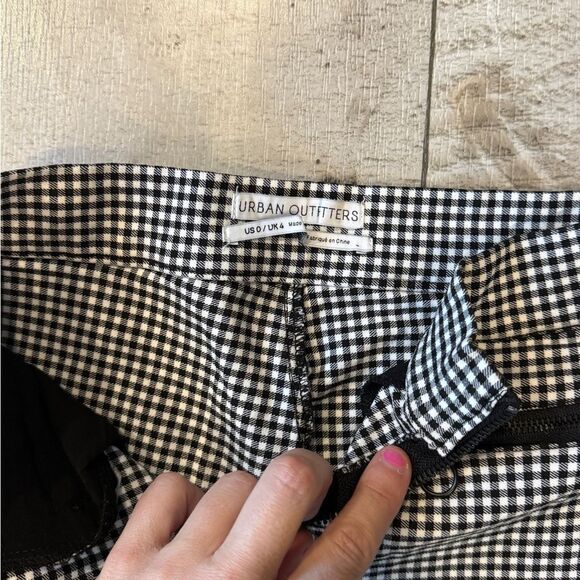 Urban Outfitters High Waisted Zip Front Gingham Pants - Picture 4 of 5